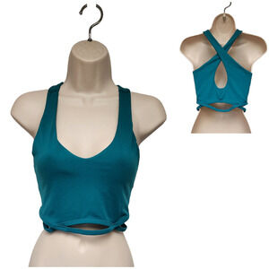 Fabletics Vintage Spots Bra V-Neck Criss Cross Back Size Medium